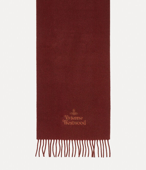 Vivienne Westwood 30x180 Embroidered Logo Scarf in TERRACOTTA